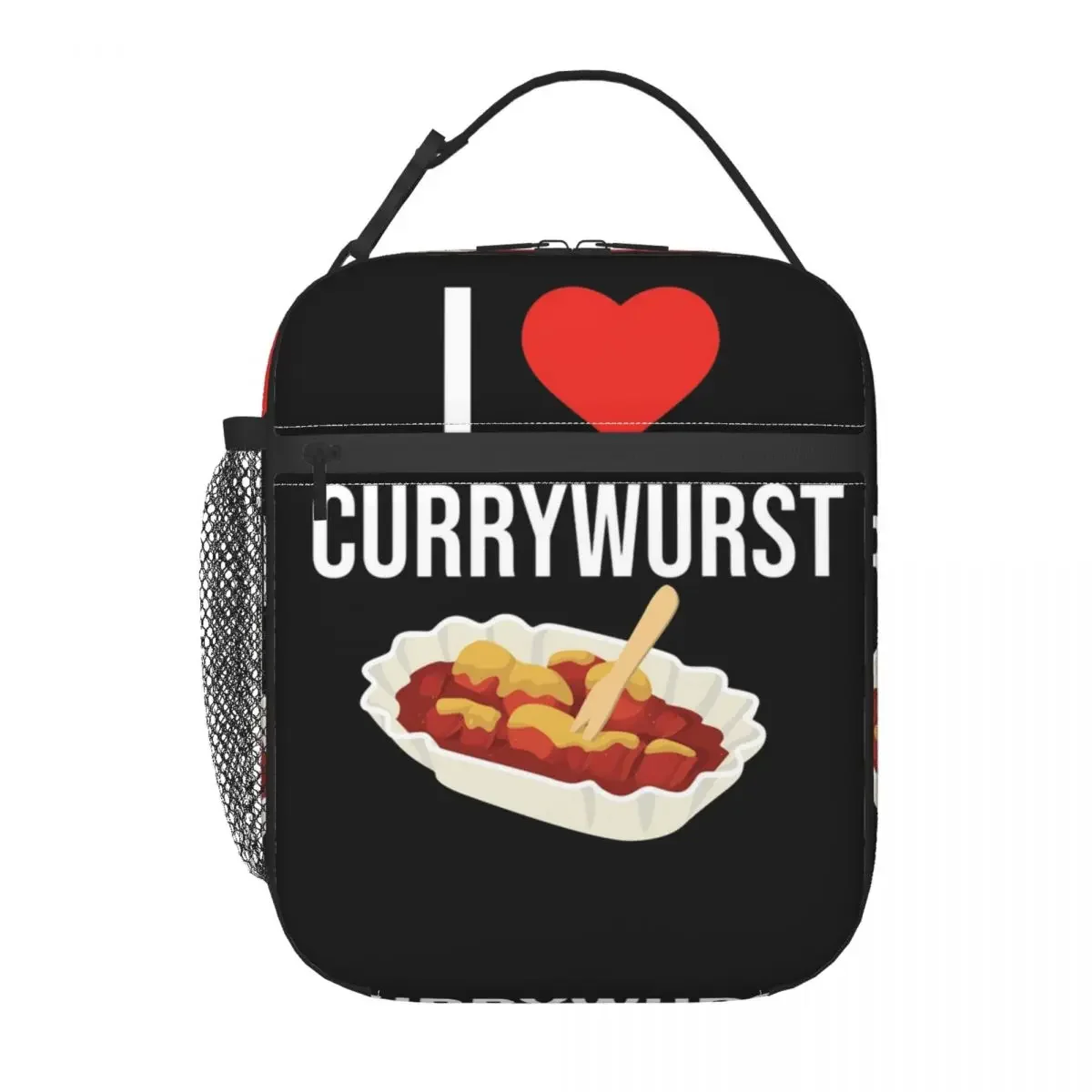 أنا أحب Currywurst Ruhrpott حقيبة الغداء المعزولة للنساء والأطفال صناديق الطعام المحمولة صندوق الغداء الحراري حمل #6