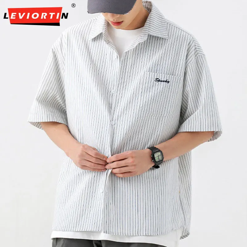 

Мужская рубашка с коротким рукавом весна/лето 202, новый стиль, свободная, модная, универсальная, японская текстура, модная брендовая рубашка в стиле Ins