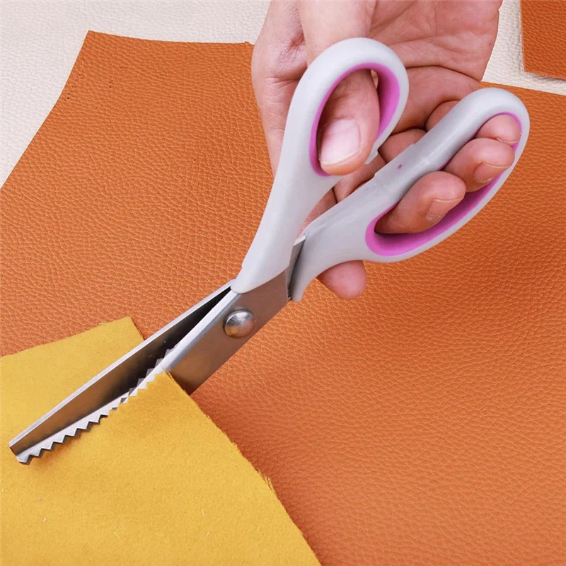 

AB34-Fabric Serrated Scissors Soft Grip Handle Serrated Scissors Triangular Serrated Scissors Suitable For Fabric