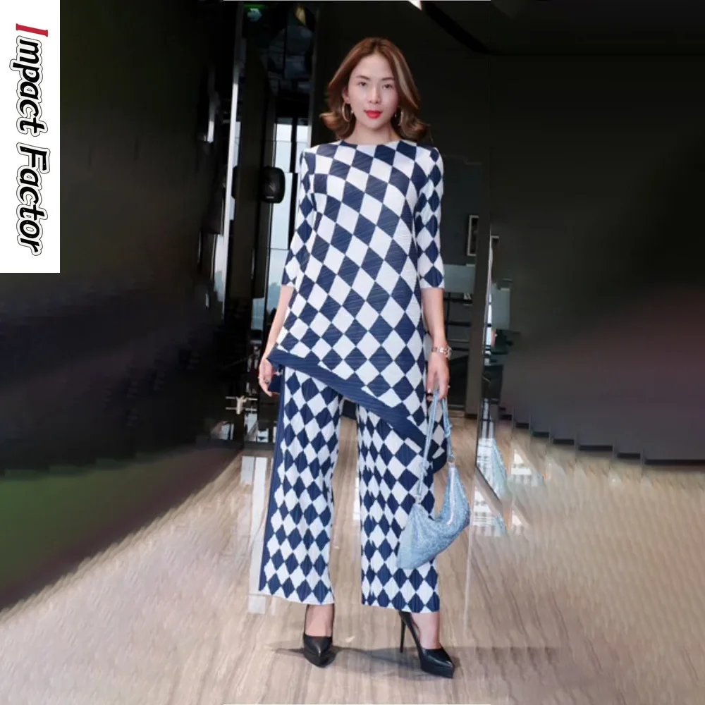 Miyake Pleated Fashion Casual Suit 2024 Spring Women's New Design High End Elegant Loose Two Piece Set