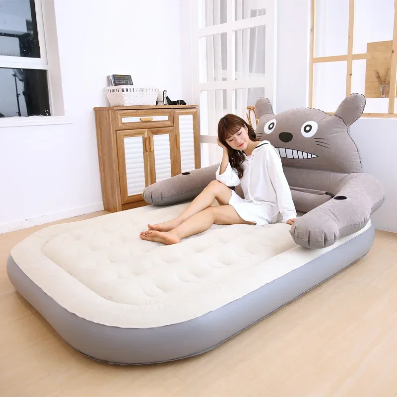 Dragon Cat Air Cushion Bed Lazy Bed Cartoon Cute Inflatable  Enlarged Double Single Household Air Cushion Sofa  Dual Use