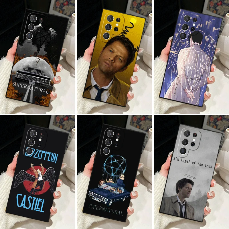 Soft Silicone Phone Case for Samsung Galaxy S25 S26 Ultra Angel Castiel Supernatural Shell S24 FE S23 S22 Plus S21 S20 + Edge Co