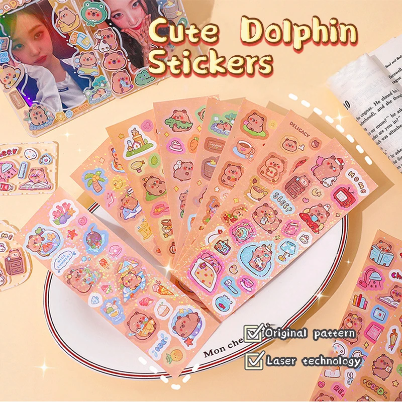 Capybara Panda Animal Stickers 10 Sheets Kawaii DIY Decals for Notebook Journal Scrapbooking Kids Gifts