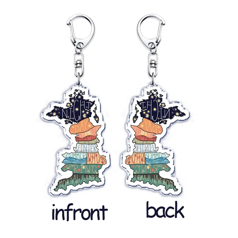 Acotar Keychain for Accessories Bag Pendant Rhysand Feyre A Court of Thorns and Roses Key Chain Ring Keyring Jewelry Fans Gifts