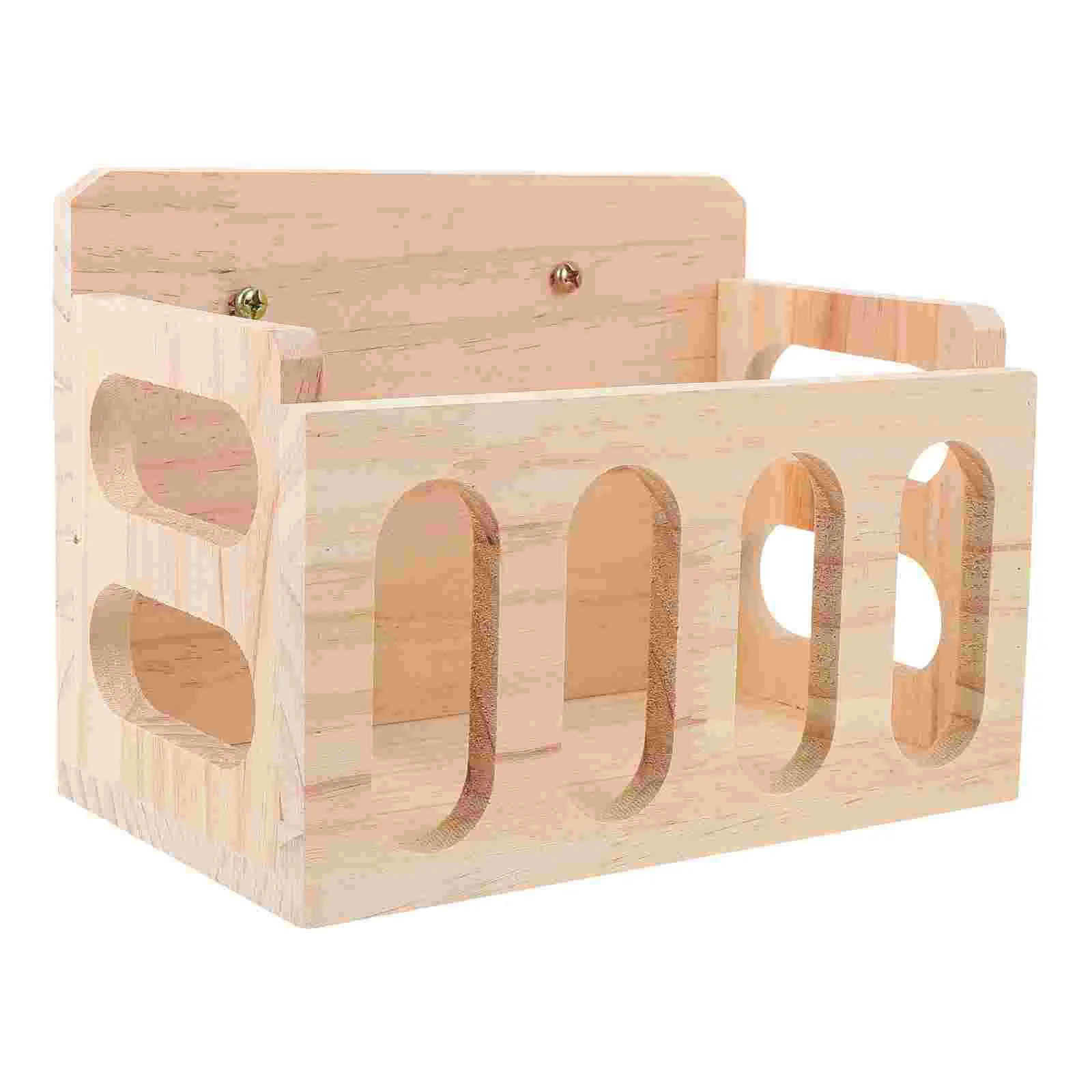 1 PCS Dutch Wooden Rack Indoor Pet Cage Container Small Animal Feeder Bowl Anti Waste Hay Holder Perforated for Guinea