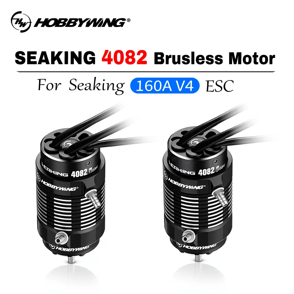 

Бесколлекторный двигатель Hobbywing Seaking 4082 V2, без датчиков, вал 5 мм, для лодки длиной 120 см