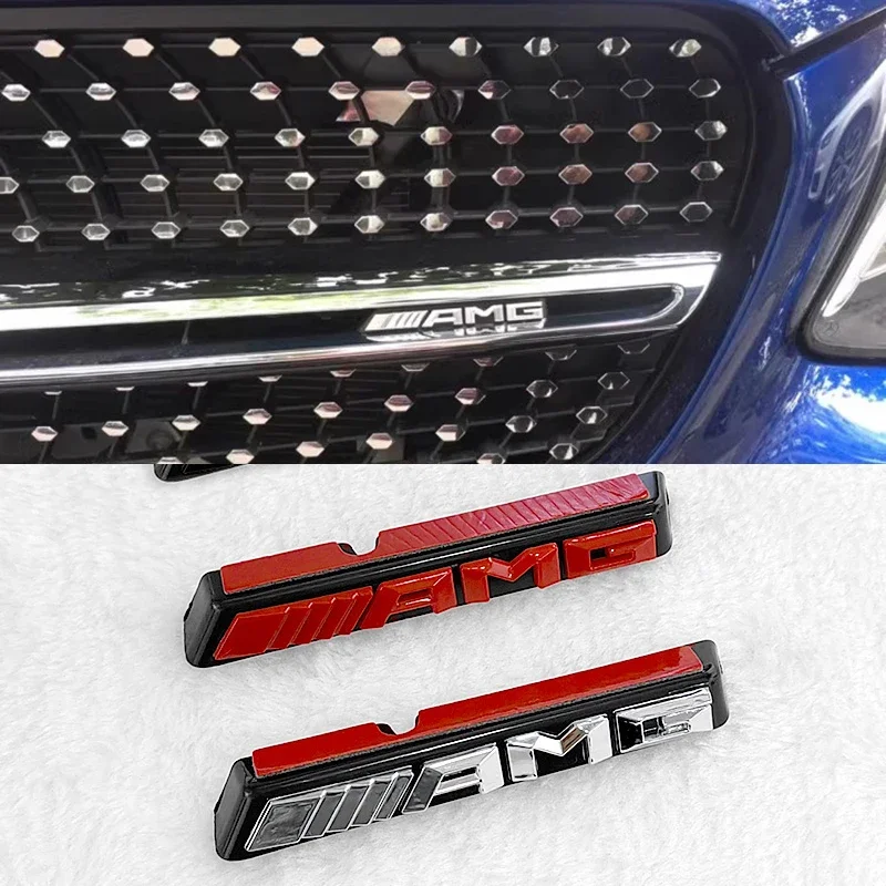 

3D ABS Logo AMG Emblem Car Front Grille Badge For Mercedes Benz GLC A B C E Class W204 W205 W212 W213 GT AMG Sticker Accessories