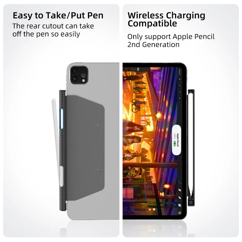 

New Compatible with M-agic Keyboard Pencil Holder Folio Smart Pencil Case Stylus Accessories Stylus Pouch for Apple Pencil 1/2