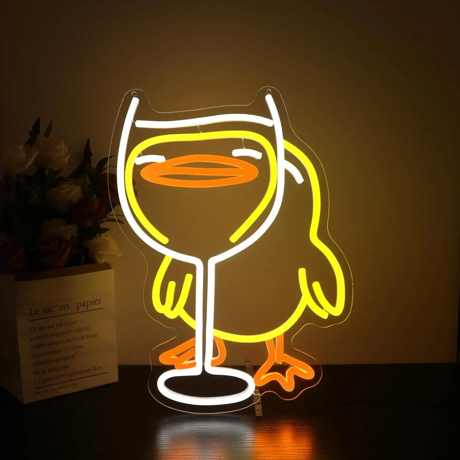 アヒルのネオンサイン-–-usb電源のledウォールデコレーション、部屋、パーティー、バー、男の隠れ家、ギフトに最適