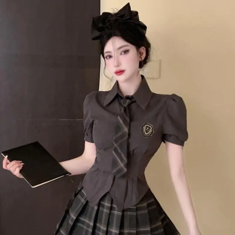 Zomer Nieuwe Japanse En Koreaanse Stijl Jk Uniform Hete Meisjes Schooluniform Set Korte Mouw Shirt Mode Tweedelige Sets