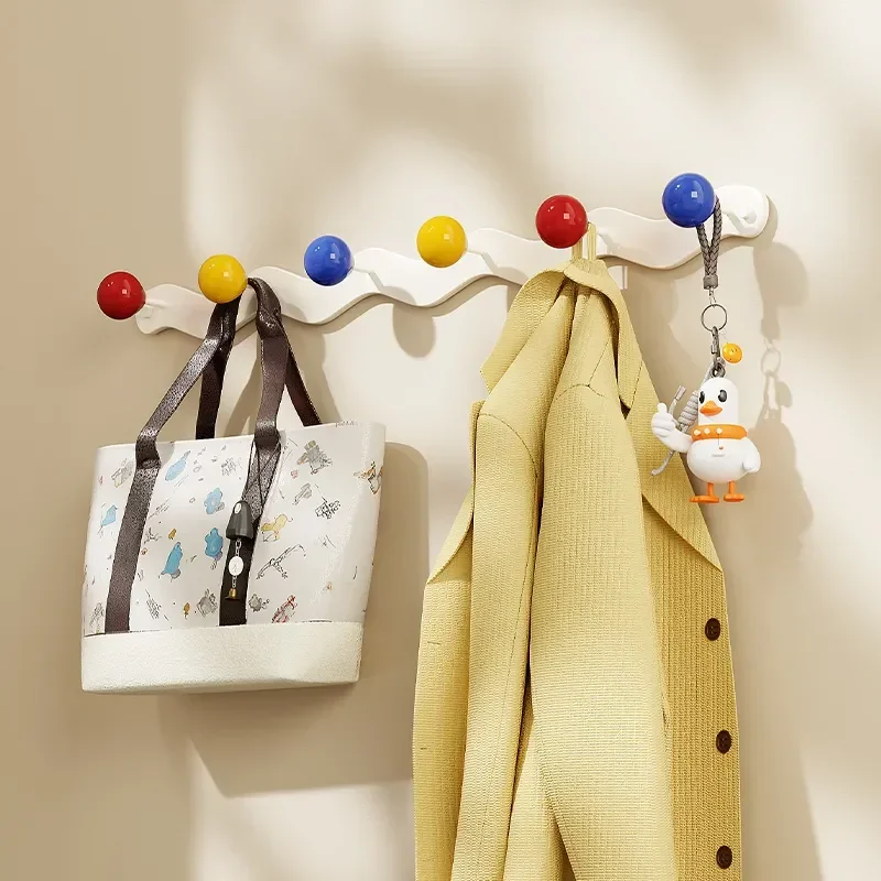 Korean Style Colorful Hooks No Punching Entrance Door Hanging Racks Wall Decoration Hangers Bedroom Cute Creative Storage Tool - view 3