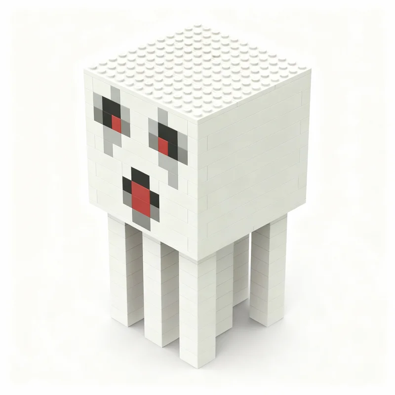 155pcs MOC Computer Game Style Ghast Model Building Blocks Christmas Gift Toy Construction 3D Brick Collection Craft Assemble