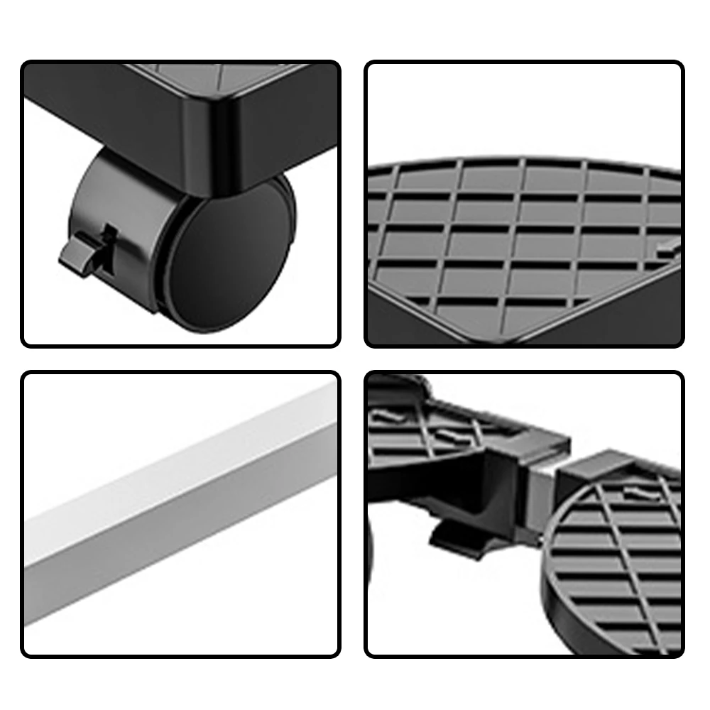 Homefish Computer Stand Adjustable Mobile CPU Holder PC Tower Stand with Rolling Caster Wheels PC Floor Riser Stand