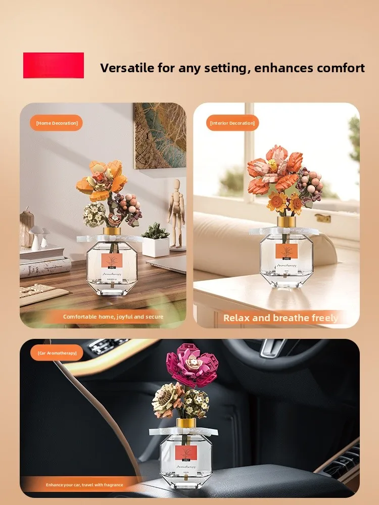 Regalo romántico del Día de San Vntín JAKI ramo de flores eternas Perfume bloques de construcción magnéticos para niñas ar...