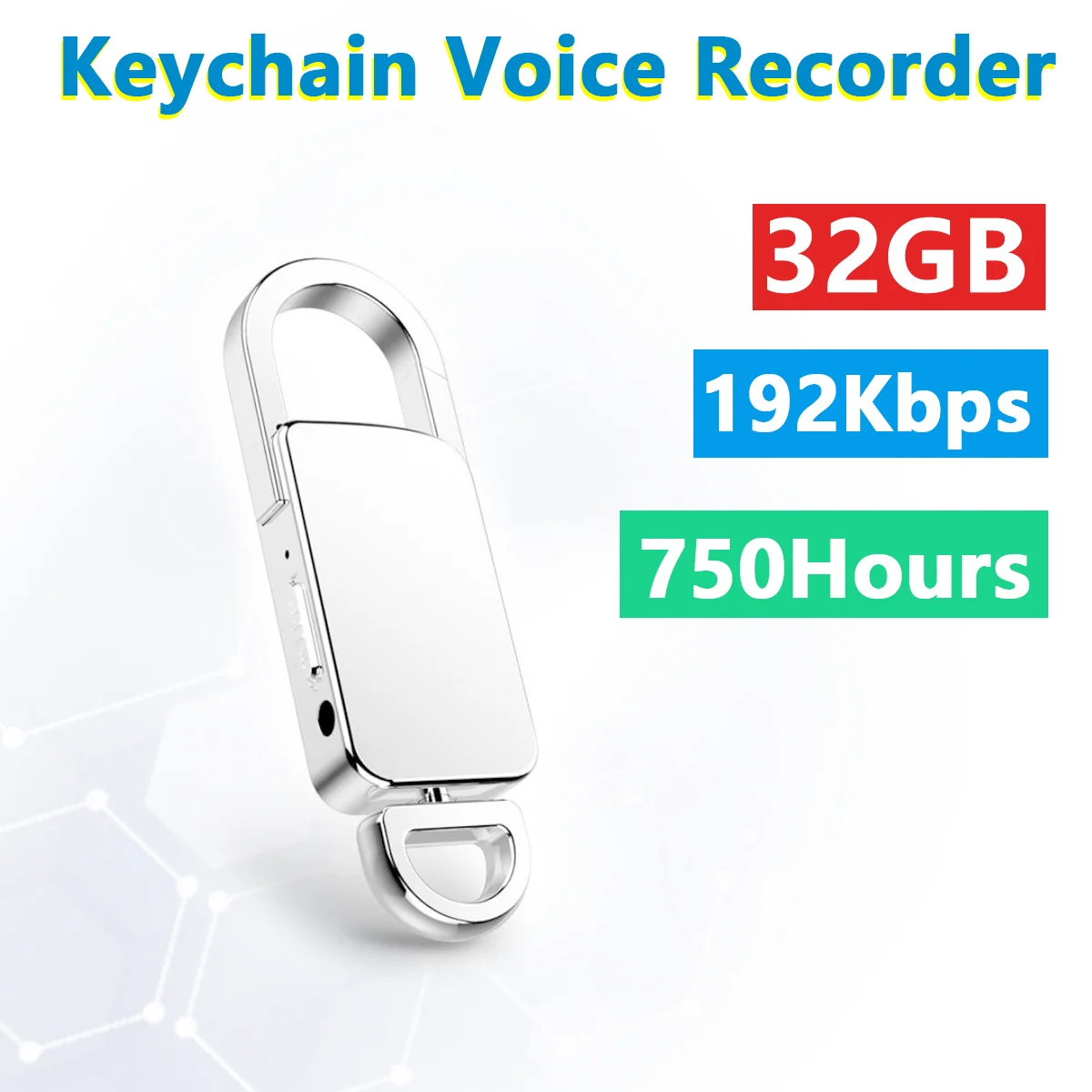 

Smart Audio Voice Activated Recorder Mini Dictaphone Professional Recording MP3 Flash Drive Digital Audio Record Keychain 64GB