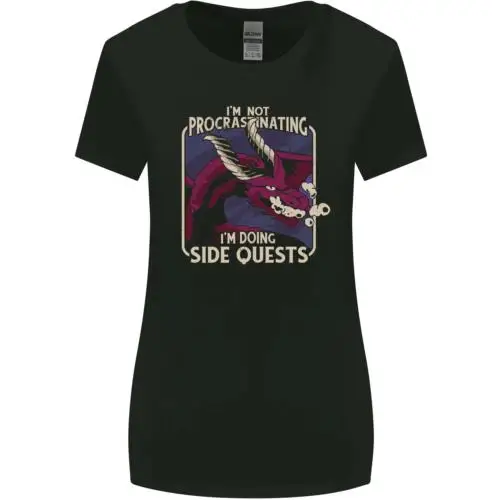 Funny Role Playing Games RPG Side Quests Womens Wider Cut T-Shirt