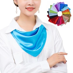 1pcs 60x60cm Silk Neck Scarf For Women Solid Color Satin Square Scarf Handkerchief Business Party Head Neck Silk Satin Scarf