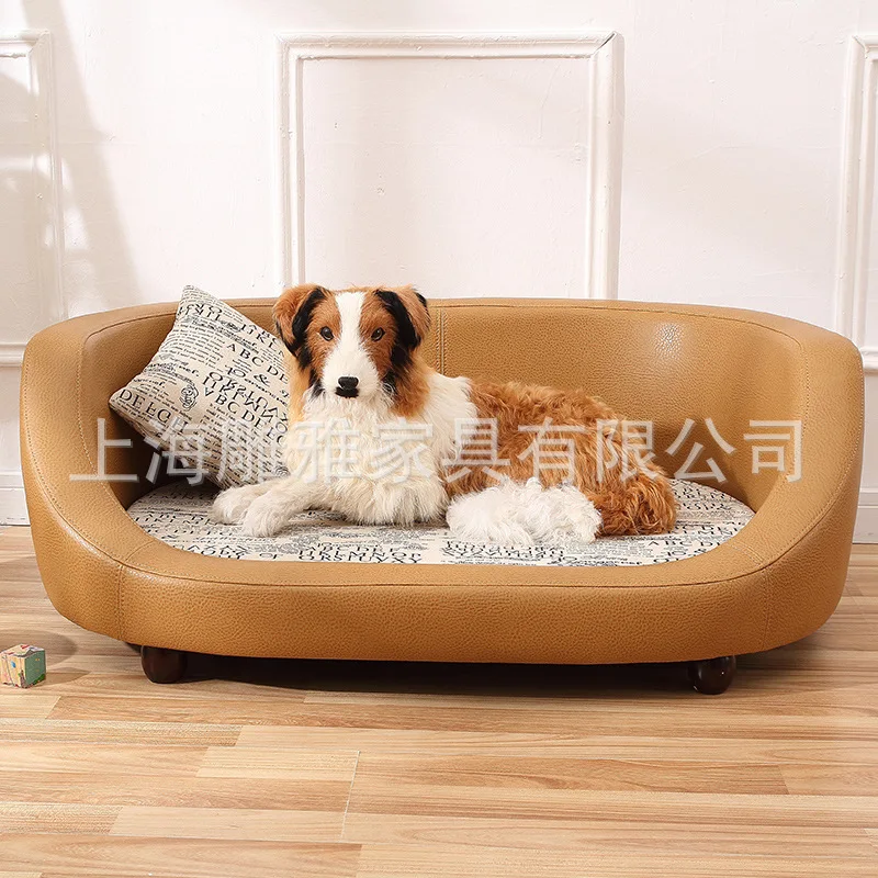 Pet supplies wholesale kennel solid wood factory direct sales medium and small dogs pet nest dog mat Four Seasons universal remo