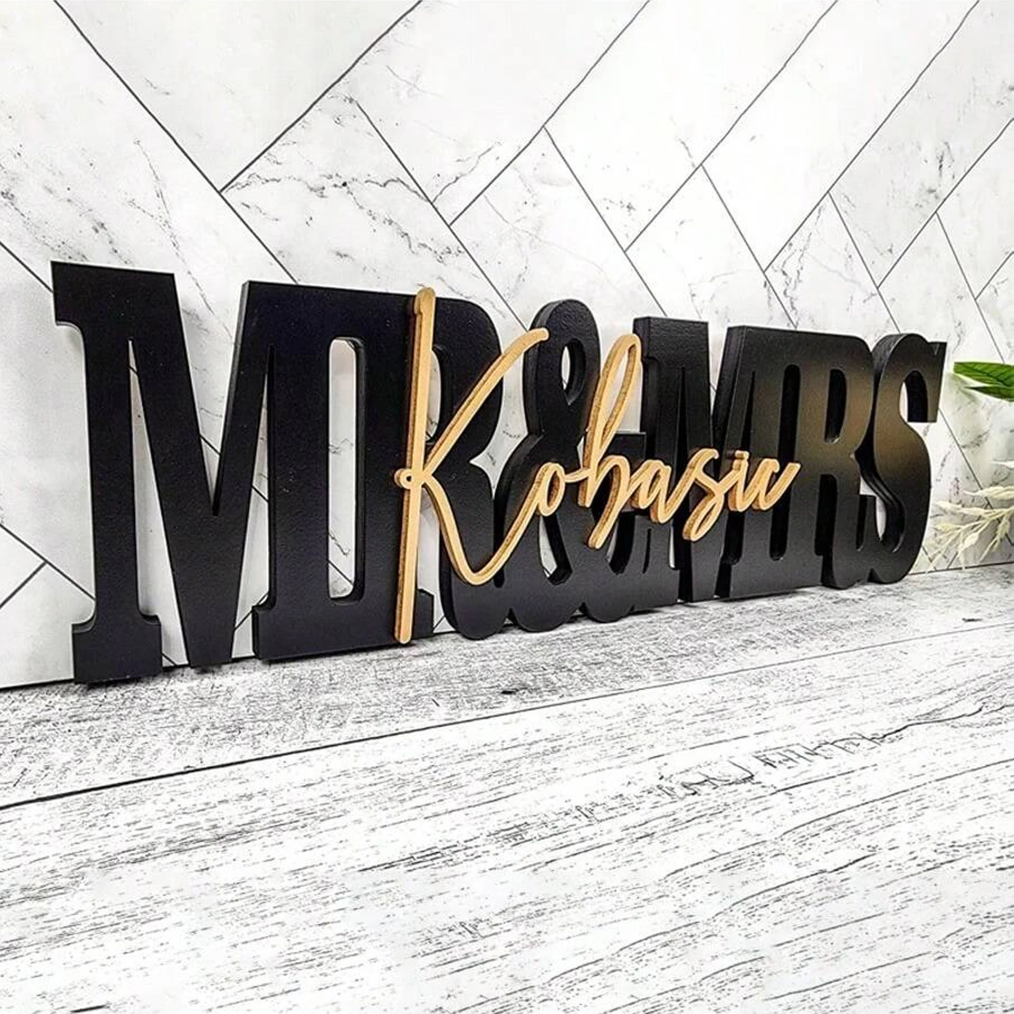 이름이 새겨진 맞춤형 웨딩 선물 로고, 성이 새겨진 개 - Wooden Letter Sign 리뷰 및 가격
