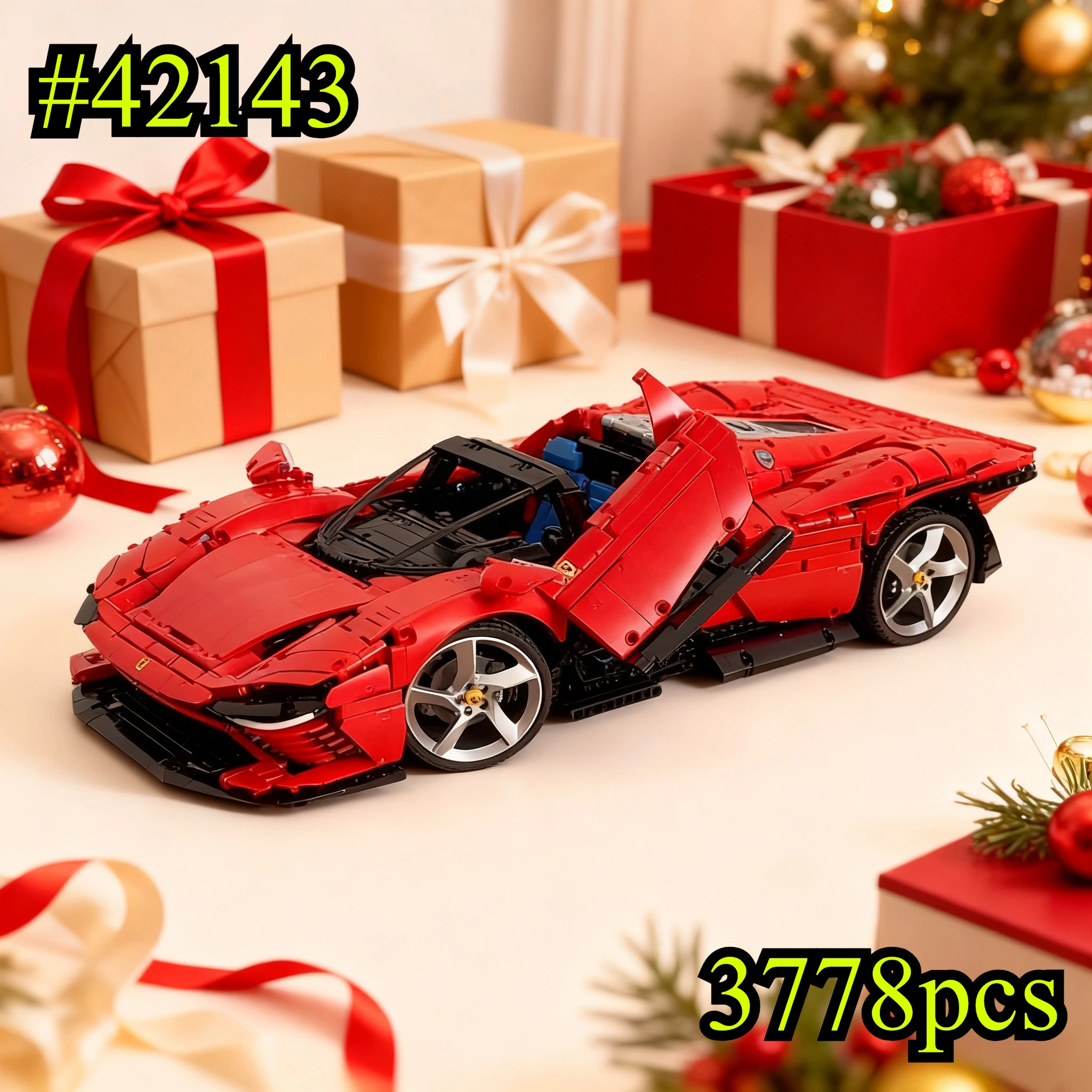 Red Sports Car Model 42143 Building Blocks Sets Compatible with Legoed Particles Suitable for Christmas Gifts 3778pcs