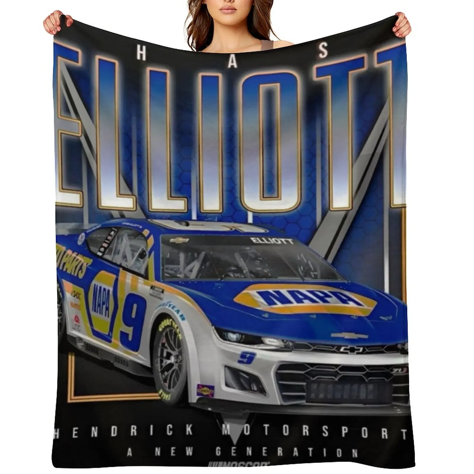 

Chase elliott Car Throw Blanket Shaggy Thin Retros funny gift Blankets