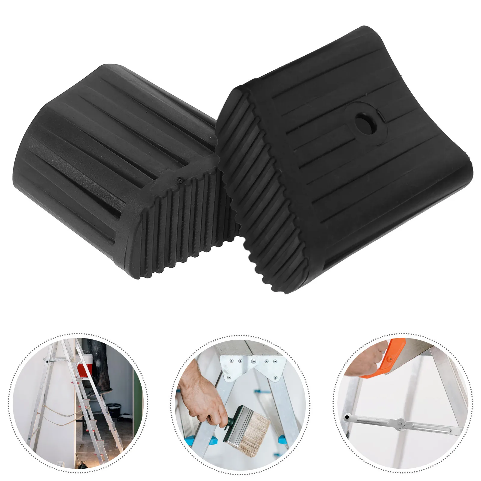 

4pcs Feet Covers Rubber Non-Slip Step Ladder Feet Replacement Floor Protection Damping Pad Ladder Bottom Covers Building Tool