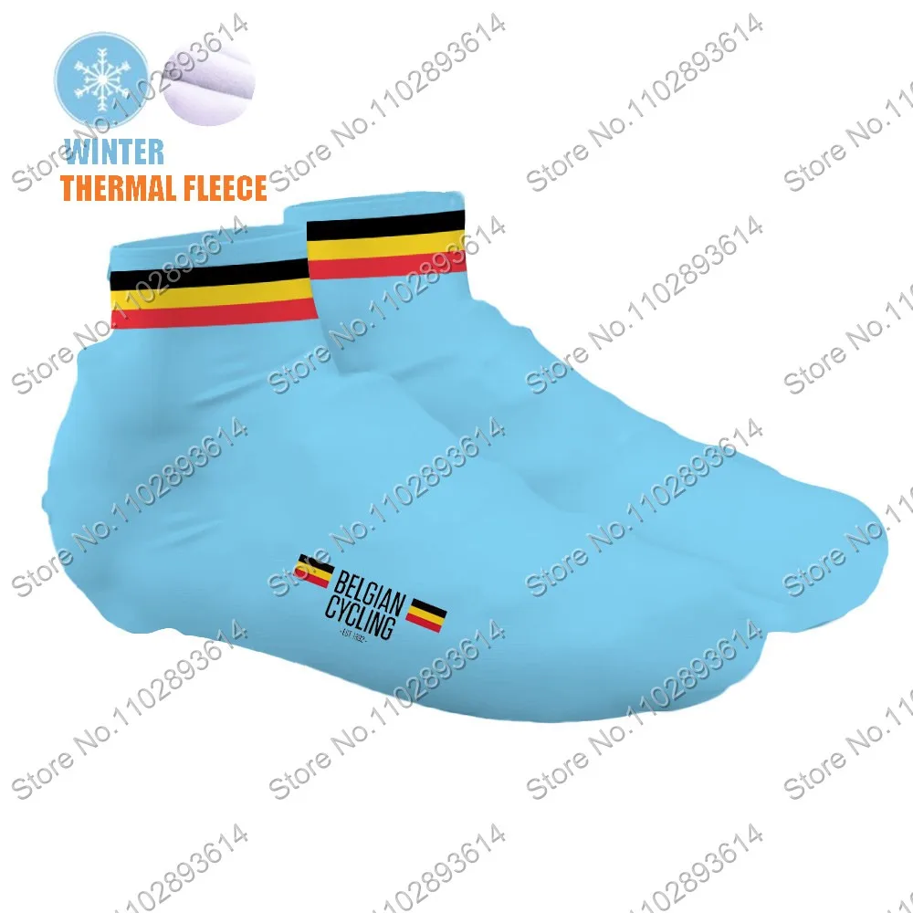 Belgium 2024 National Team Cycling Shoe Covers Blue Bike Belgian Shoes Cover MTB Jerseys Dust-proof Non-slip Outdoor Overshoes