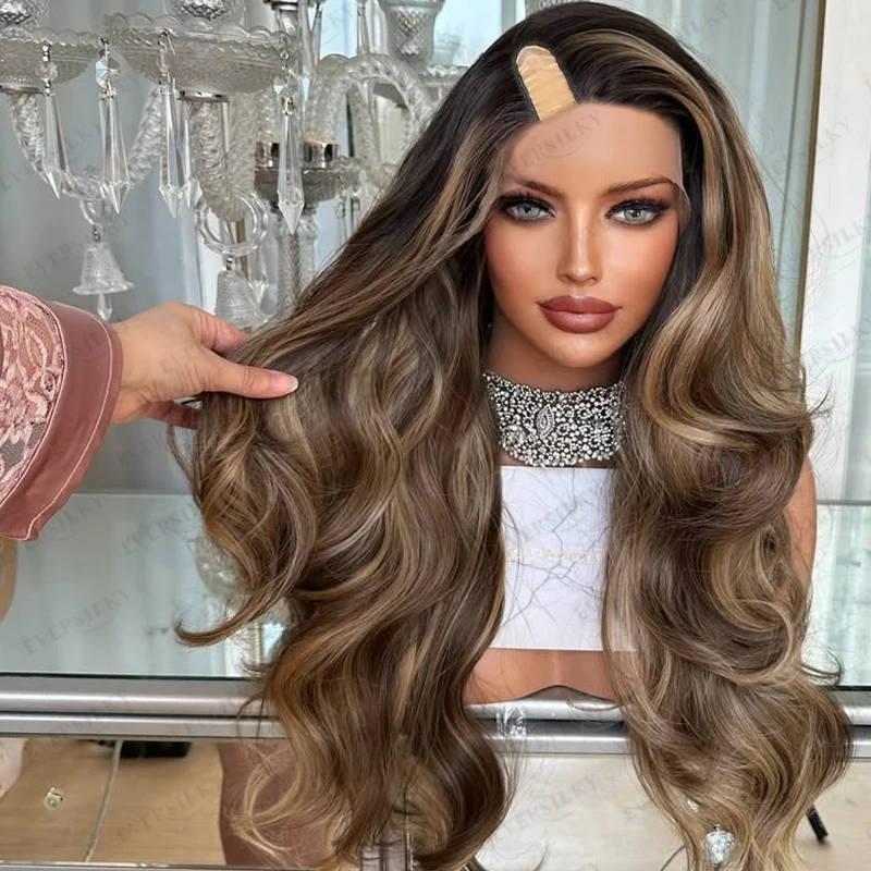 

Монгольские человеческие волосы Remy, объемная волна, теплый коричневый, оттенок 1x4, размер, правая сторона, U-образная часть, парики для чернокожих женщин, простая установка