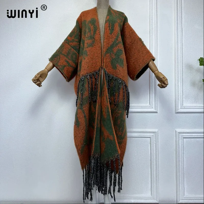 

WINYI winter kimono Women Africa blog Luxury Fur Neutral coat Loose cardigan elegant Warm Female dress winter coat women 2026
