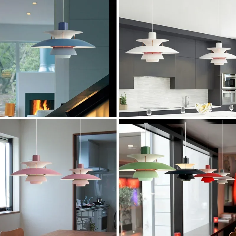 

Modern Dish-shaped Pendant Lights Nordic Chandelier Umbrella Led Hanging Lamp Dining Room Bedroom Bar Kitchen UFO Droplight