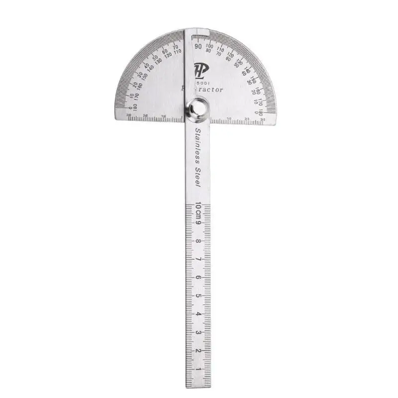 180 Degree Stainless Steel Protractor Angle Finder Rotary Measuring Ruler Measuring Ruler Woodworking Tools for Measuring Angles