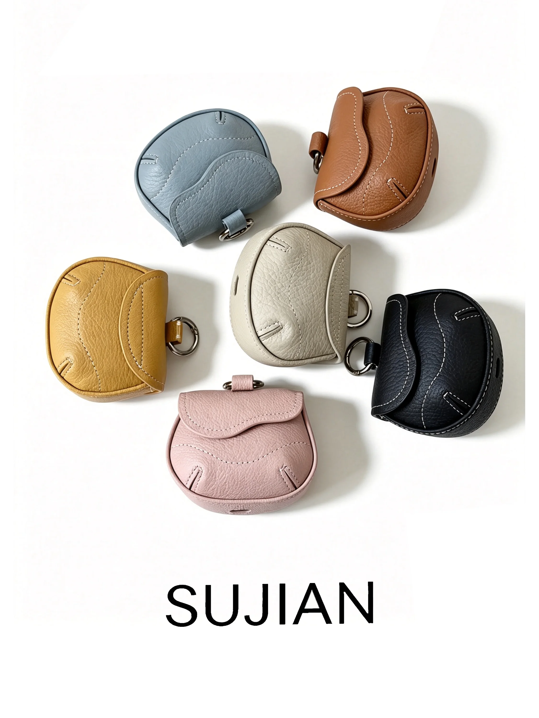 sujian-original-design-top-layer-cowhide-keychain-pouch-earphone-bag-practical-delicate-coin-purse-casual-simple-style