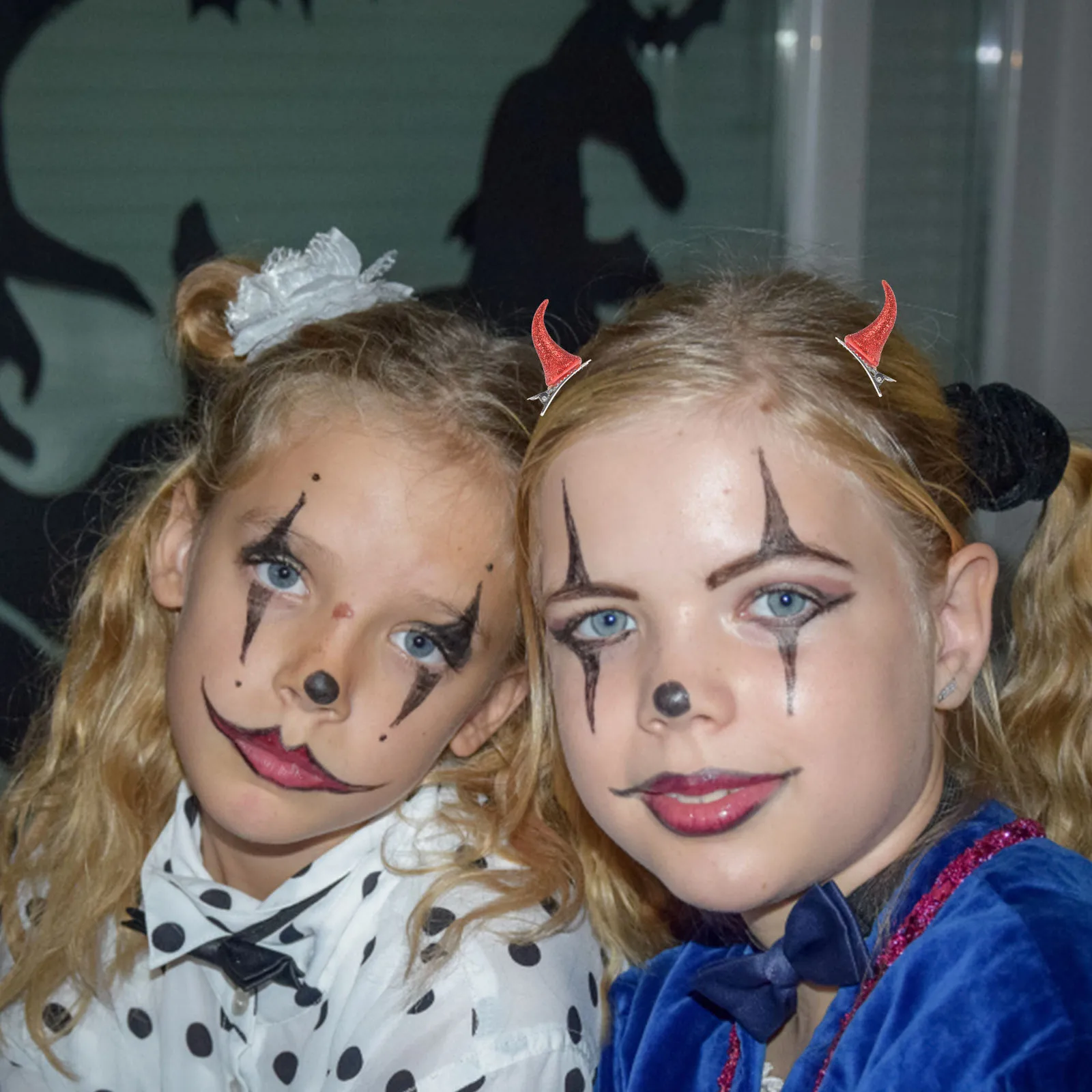 

4Pcs Horn Hair Clip Shiny Devil Horn Hairpin for Halloween Costume Cosplay Party Photography Headdress Accessory