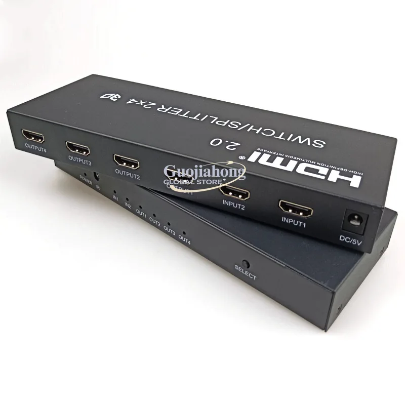 switcher 2 in 4 out one in four 2.0 high definition splitter display one to four audio separation 4k remote control