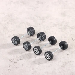 1:64 Modified Tire Car Model Tire Wheels For Hotwheels With Rubber Tire Model Model Car Modified Parts Racing Vehicle Toys