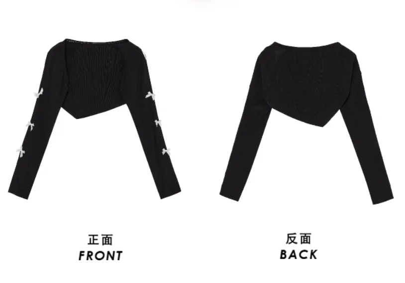 ربيع الخريف تنوعا لطيف فتاة الجوف خارج القوس الأسود واقية من الشمس سترة حلوة كول سليم موضة كم طويل قصير محبوك القمم