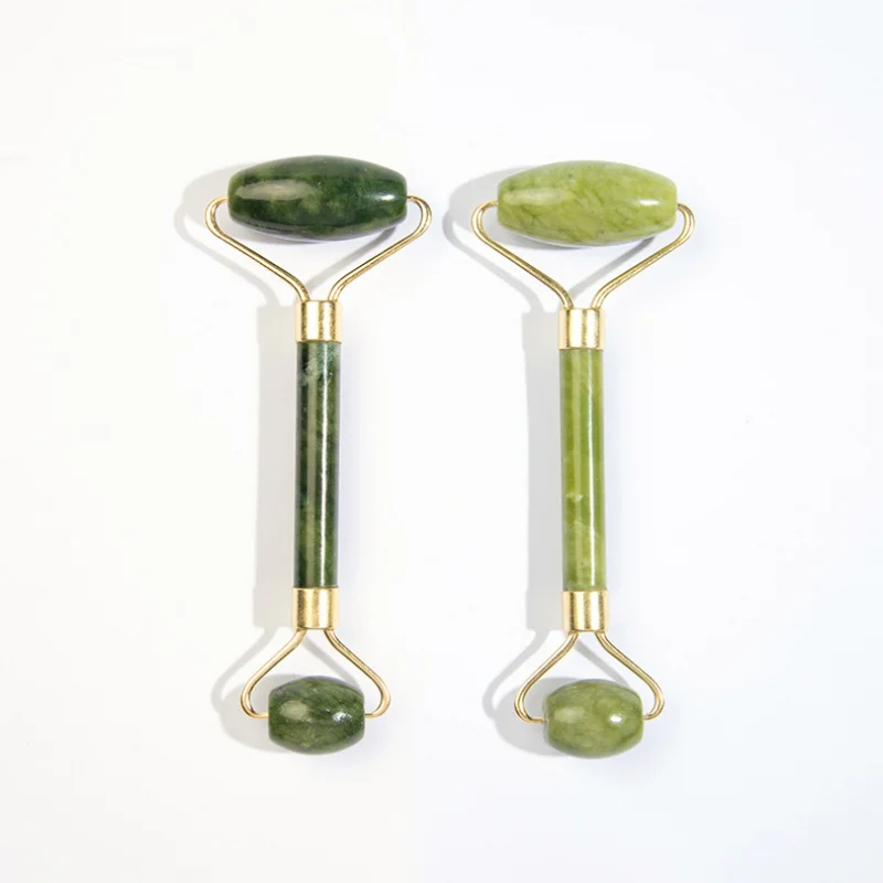 

Jade Stone Face Roller Facial Massager Double Rollers