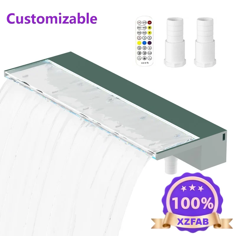 Factory Direct 2026 Custom Stainless Steel Waterfall Fountain With Multicolor LED Lights For Outdoor Garden Courtyard Pool And L
