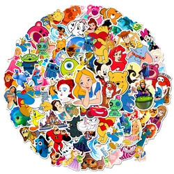 10/30/50/100pcs Disney Mix Character Stitch Mickey Mouse Anime Stickers Laptop Water Bottle Phone Cartoon Sticker for Kids Toys