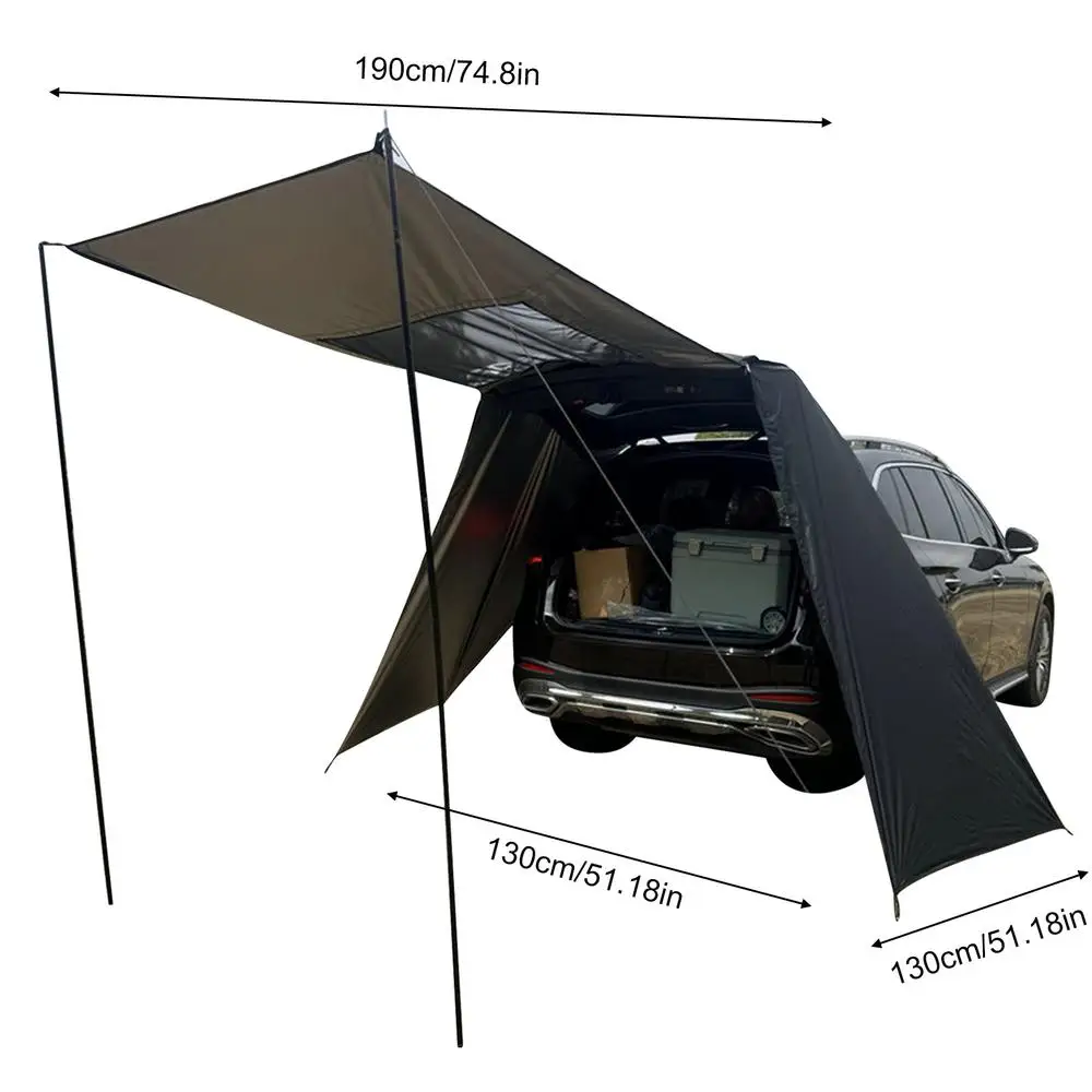 SUV-Kofferraumzelt für Camping, wasserdichtes SUV-Heckklappen-Vordach, tragbares Auto-Hecktürzelt, Außenschutz und Sonnenschutz für Auto-Camping – Detail 14