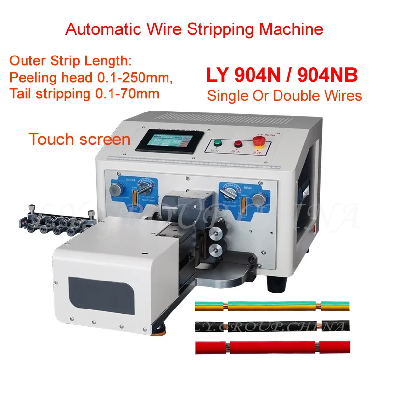 

LY 904N 904NB Automatic Wire Peeling Stripping Cutting Machine Touch Screen Single Or Double Wires Cutter For 0.1-6mm2 220V 110V