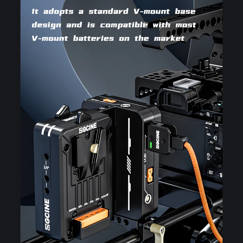 ZGCINE VM-HS2 Hot Swap/Shark Fin Dual Micro V Mount Battery Plate V Lock Battery Adapter Plate w/ LEMO/ D-tap/ BP/ USB-C PD 100W