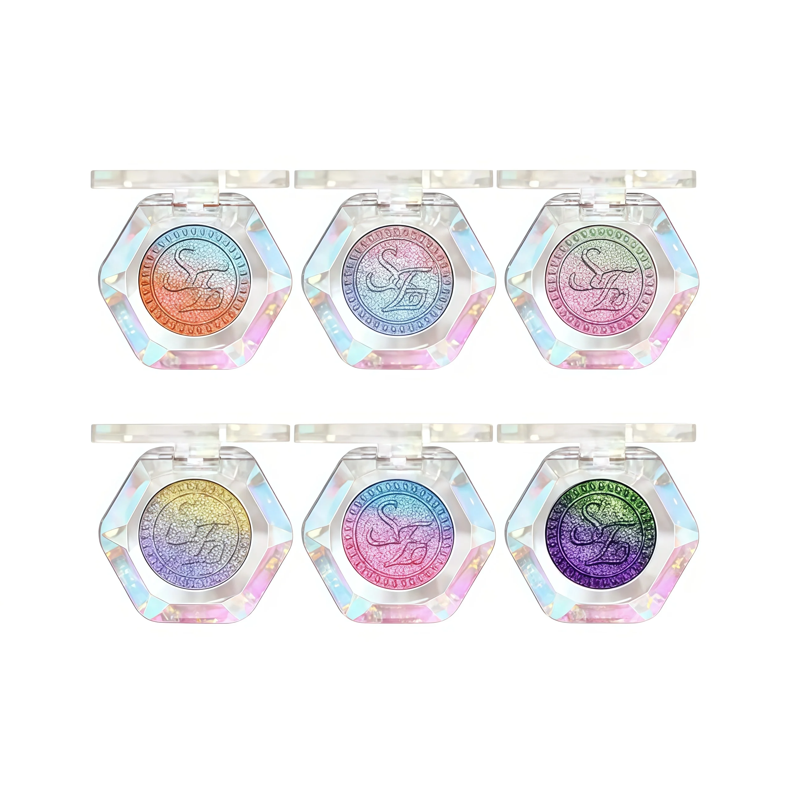 SheenEffect Chameleon Gradient Eyeshadow Palette 2-in-1 Gradient Color Blush Highlighter Cosmetic for Creative Makeup