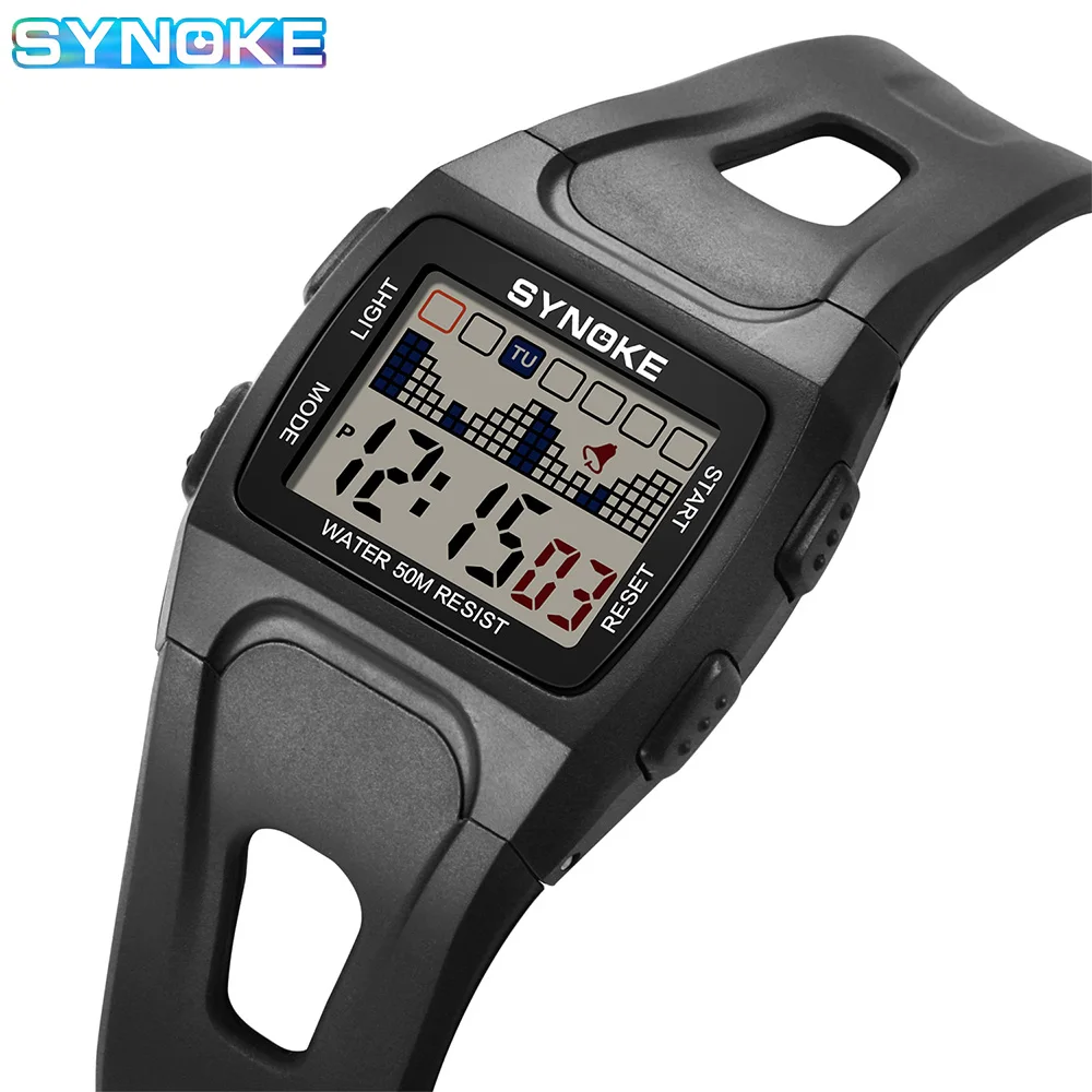 SYNOKE Sport Digital Watch Mens Display Chrono Digital Wristwatches Waterproof Military Men Clock