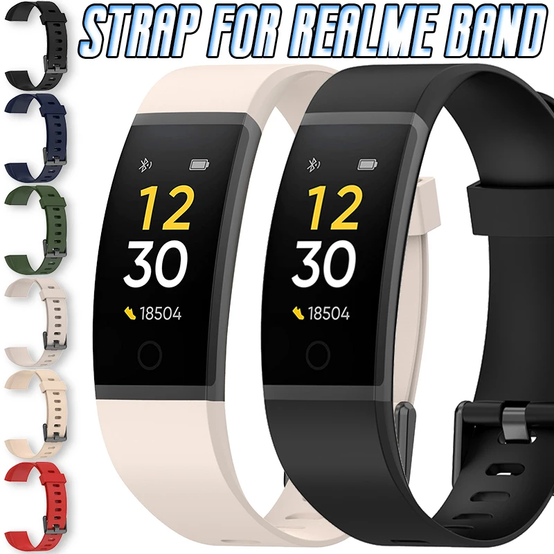 Tali untuk Realme Band Tali Silikon Polos RMA 199 Pengganti Gelang Olahraga Beberapa Warna Aksesoris Gelang Pintar