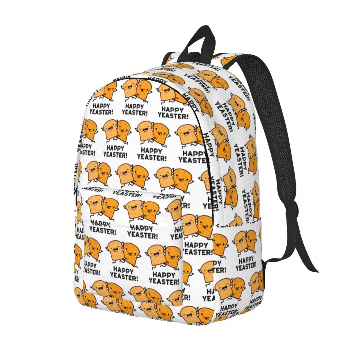 

Happy Yeaster Funny Bread Puns Student Backpack School Bag Hiking Travel Daypack for Men Women Fashion Bookbag Shoulder Bags