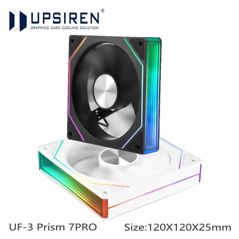 UPSIREN UF-3 Prism 7PRO Computer Case Cooling Fan,Double-sided full lens,12CM ARGB motherboard synchronization，CD pattern axis