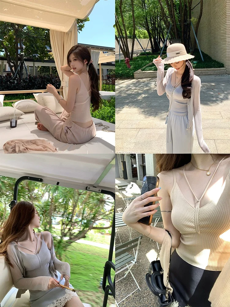 

CloudSweet женский вязаный легкий летний кардиган из ледяного шелка Long Sve, защита от солнца, модный топ для поездок на работу