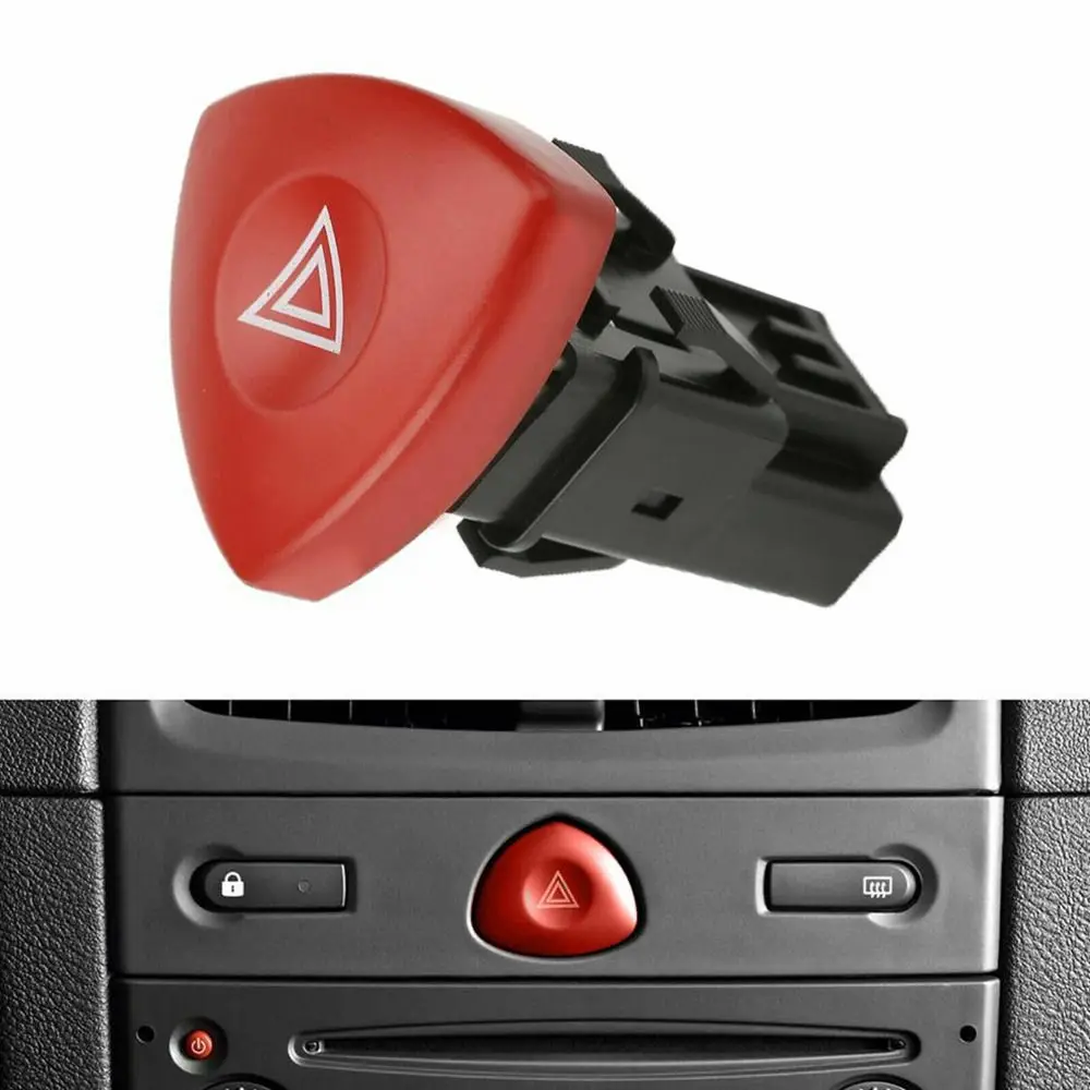 Plastic Emergency Hazard Flasher Red Signal Light Switch Warning Light Switch Emergency Switch for Renault/Laguna/Espace/auxhall
