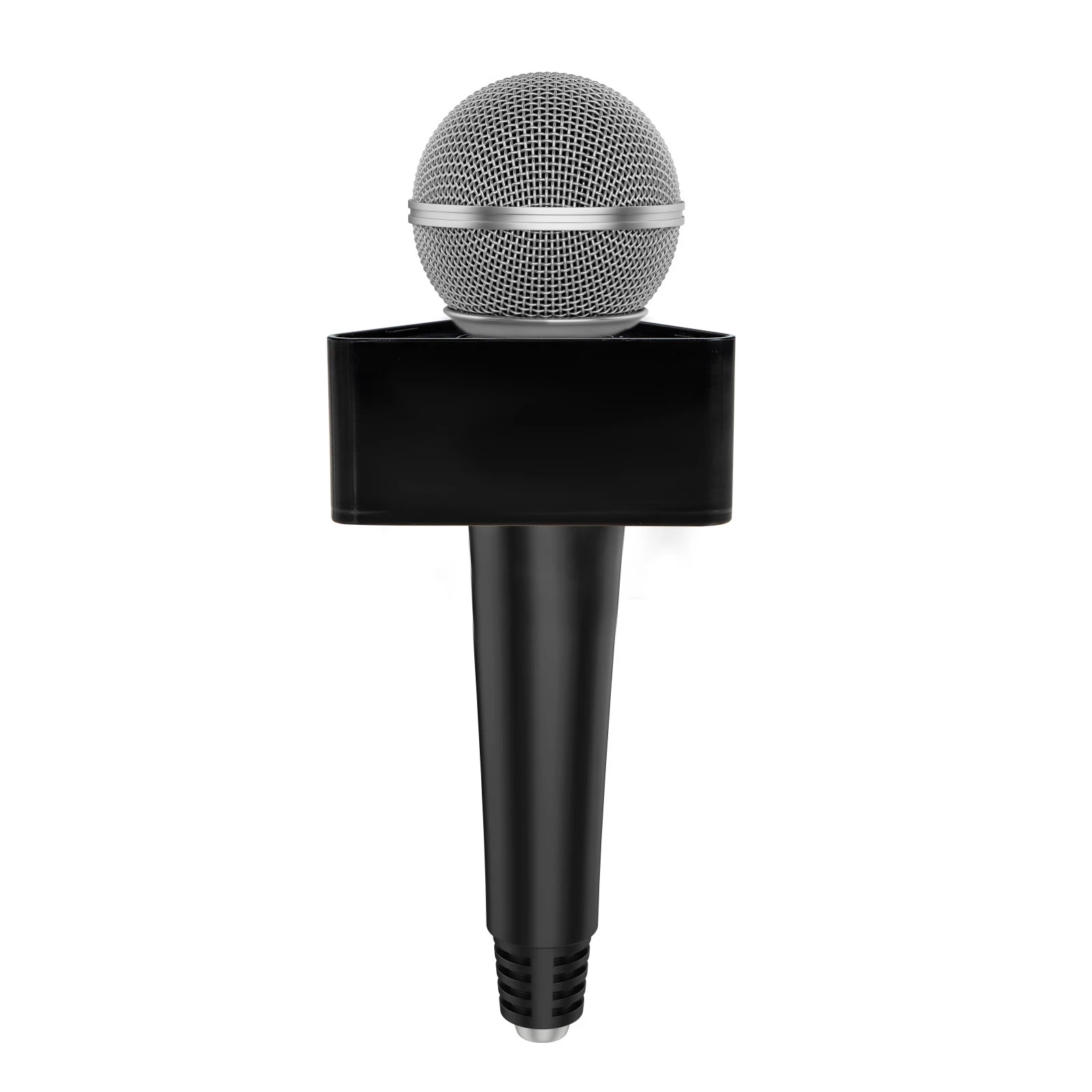 

2pcs Triangle Shaped Mic Logo Flag Station Abs Microphone Stand Durable Interview Accessory Small Compact Design For Outdoor Use